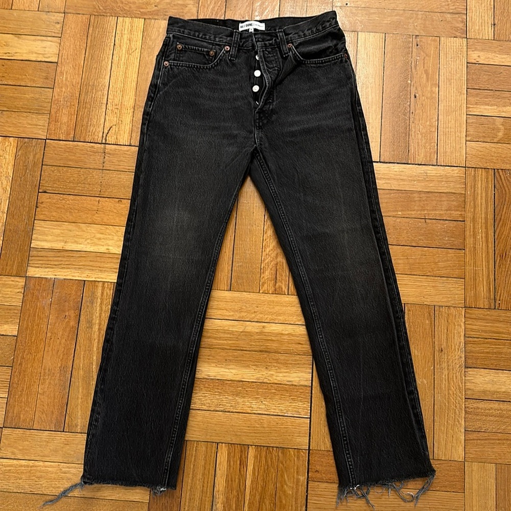 Re/Done Straight Raw Hem Jeans